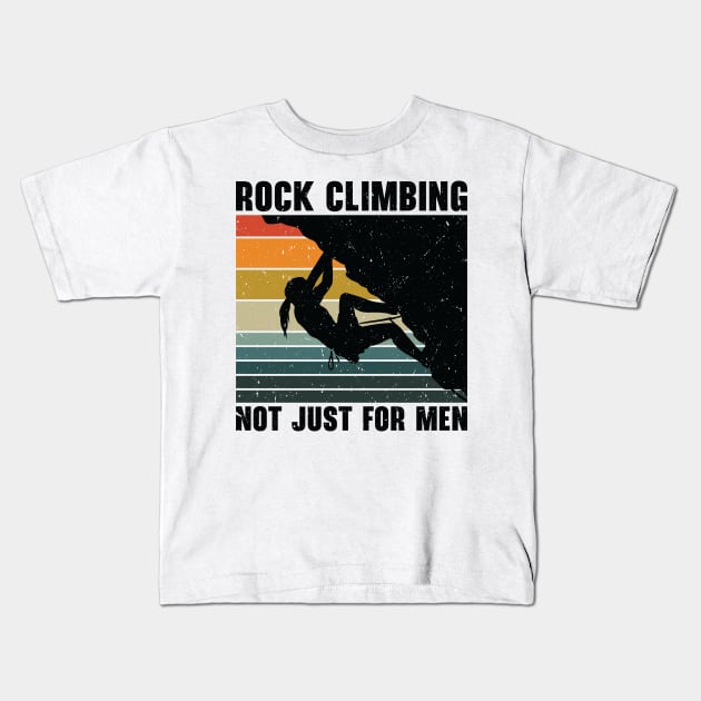 International Women's Day Mountain Retro Rock Climbing Kids T-Shirt by Tom´s TeeStore